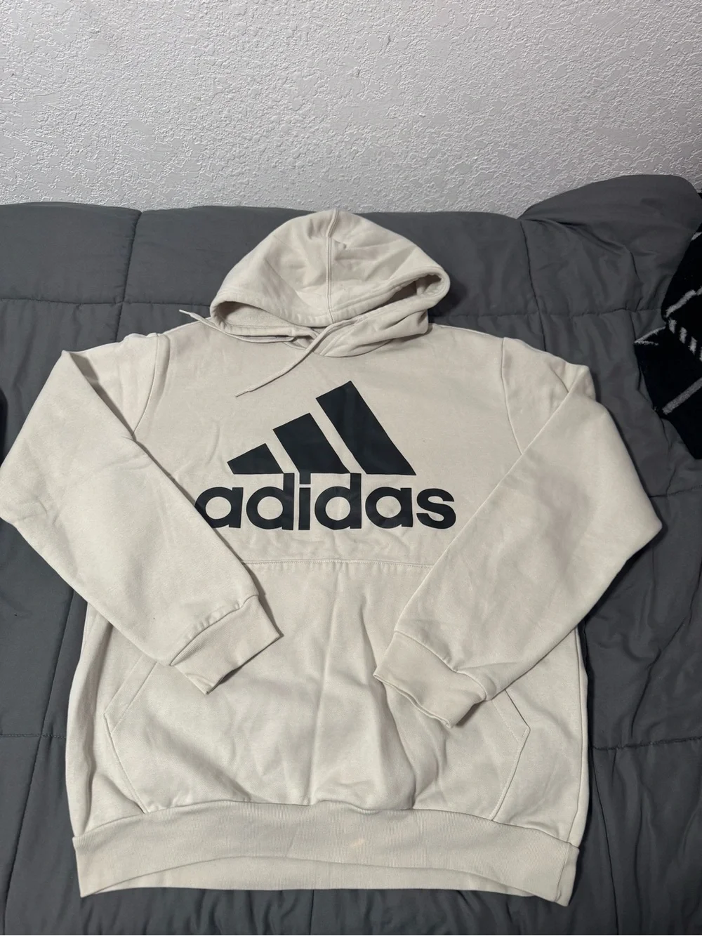adidas Cream Hoodie with Black Logo